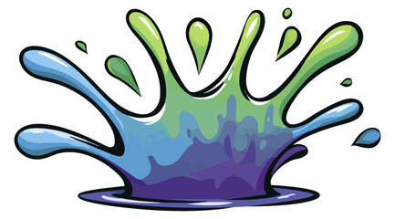 Colorful water splash illustration on black background