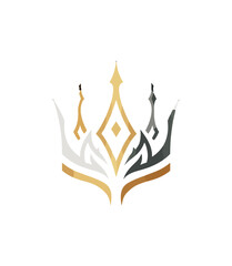 Crown illustration gold silver royal symbol isolated