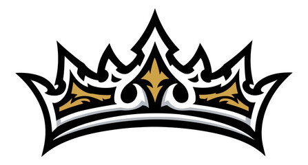 Decorative crown illustration on black background royalty symbol