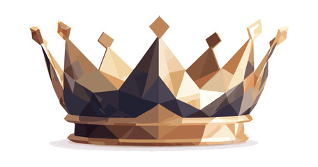 Golden crown illustration isolated on black background for design