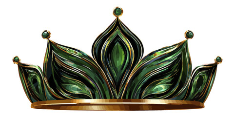 Elegant crown illustration isolated on black background decorative design