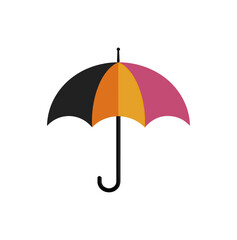 Colorful umbrella illustration against a black background protection concept