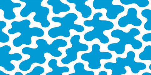 Blue flower and stripe seamless pattern illustration a successful jigsaw puzzle connection design