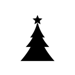 Obraz premium Silhouette of a Christmas Tree with Star Topper.