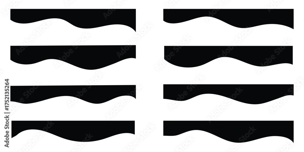 Wall mural border shape for website design. abstract curve top headline. vector banner header and separator. bl