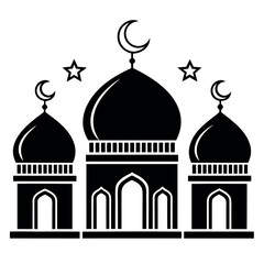 Isra & Miraj Day black color design, solid white background (5).eps