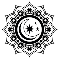 Isra & Miraj Day black color design, solid white background (7).eps