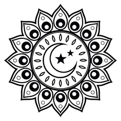 Isra & Miraj Day black color design, solid white background (8).eps