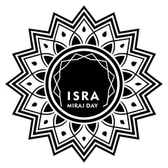 Isra & Miraj Day black color design, solid white background (9).eps