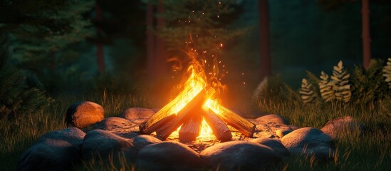 Campfire in the Forest