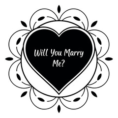 Propose Day black color design, solid white background (5).eps