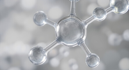 Science cosmetic technology 3d rendering. Beauty product molecular structure abstract biochemistry background concept.