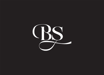 Stylish BS Letter Monogram Logo Design