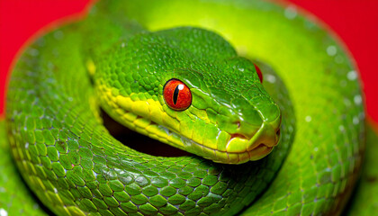 Fototapeta premium Close up on snake in natural habitat 3