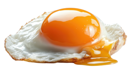 Fried egg with runny yolk. Sunny-side up breakfast meal, isolated