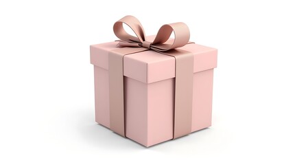 Fototapeta premium Elegant Gift Box – Neutral Wrapped Present with Satin Bow for Celebrations and Special Occasions 