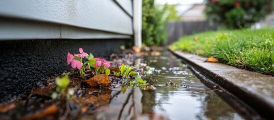 Flowers by a Gutter