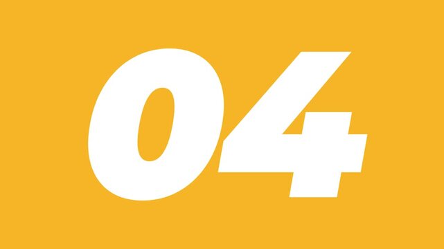 Dynamic countdown timer with bold number eight animation on vibrant yellow background for engaging opening sequence or special offer reveal