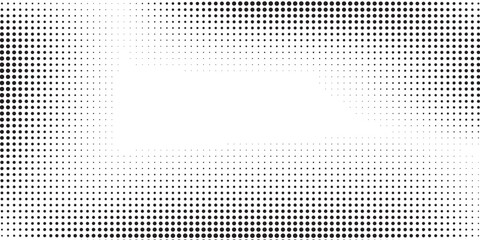 Dotted abstract halftone gradient texture. Vanishing polka dot background. Repeating dots gradation pattern simple