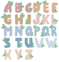 alphabet of colorful letters