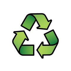 Obraz premium Flat vector illustration recycle symbol