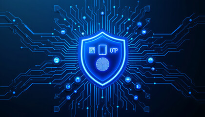 Cyber Shield Protection and Data Security Depiction Showcasing Advanced Cybersecurity Technologies, Encrypted Information Management, Threat Detection, Secure Network Infrastructure