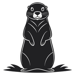 Groundhog Day black color design, solid white background (3).eps