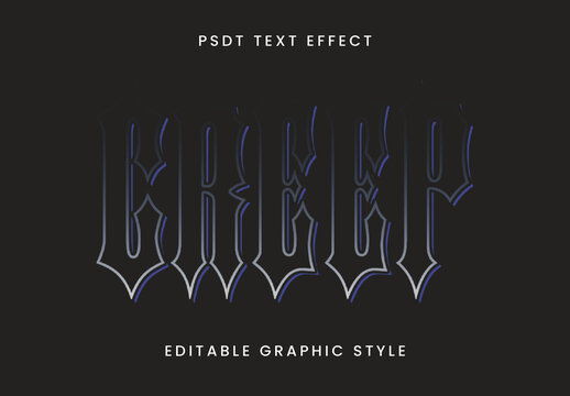 Gothic Outline Blackletter Glow Text Effect