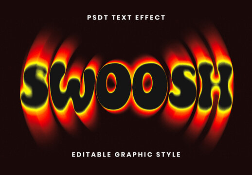 Black And Orange Spin Blur Text Effect Motion Distort Font