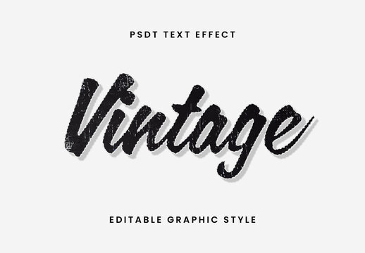 Black Vintage Grunge Text Effect Script Retro Distressed Font