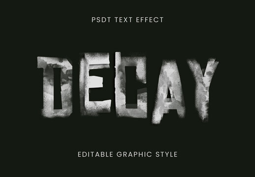 Black And Gray Distressed Text Effect Grunge Distorted Font