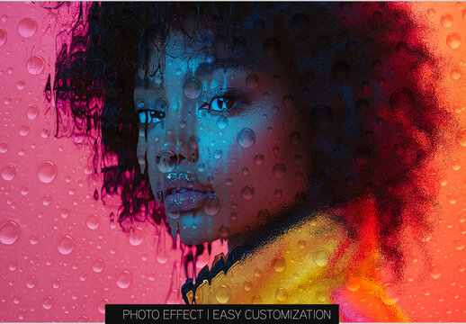 Pink And Orange Modern Glass Reflection Photo Effect