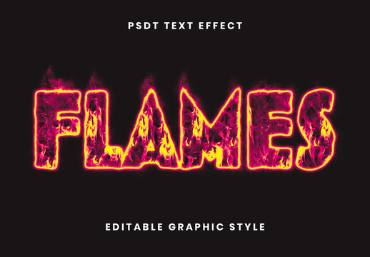 Yellow And Pink Burning Fire Text Effect Flames Font