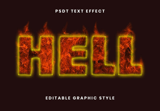 Yellow And Red Fire Text Effect Flame Outline Font