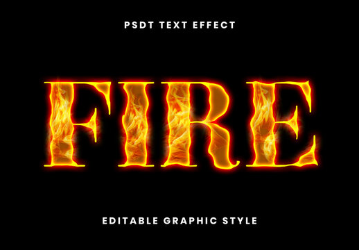 Yellow And Red Fire Text Effect Flame Classic Font