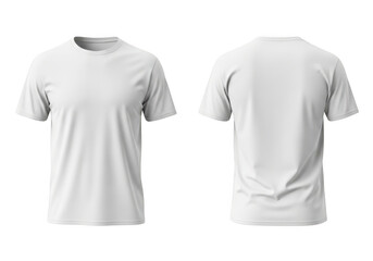 Plain t shirt mockup front and back isolated on transparent background