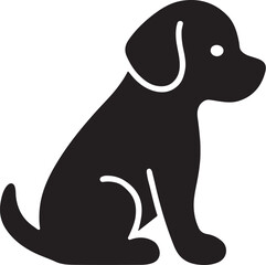 PrintSimple black silhouette of a sitting puppy dog icon © Md