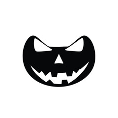 Spooky jack o lantern face silhouette