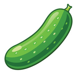 Cartoon cucumber, a fresh and healthy ingredient