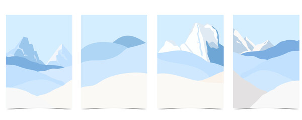 Winter sea ice landscape background with iceberg and blue clear sky mountain