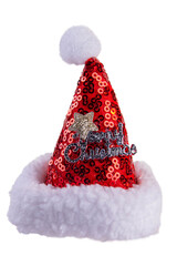 Ornament santa claus hat for christmas isolated on transparent background. christmas hat isolated. high quality png image