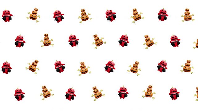 halloween animation pattern pixel art spooky monsters seamless tileable suitable for holiday backgrounds, game assets, textile prints, and festive digital designs