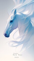 年賀状のイラスト素材_午年(2026)