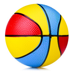 Multicolored basketball isolated on a white background.