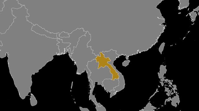 Laos Map Animation