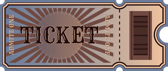 Download a ticket layout. Printable template. Movie ticket, party ticket, cinema ticket. Retro ticket.