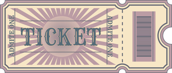 Download a ticket layout. Printable template. Movie ticket, party ticket, cinema ticket. Retro ticket.