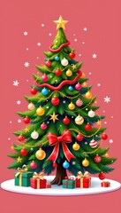 Vertical festival of joy isolated christmas tree celebration home decor festive atmosphere cheerful viewpoint
