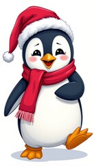 Fototapeta premium Festive vertical dance of a penguin at winter festival whimsical character joyful environment playful viewpoint