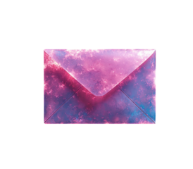 Envelope filled with vibrant pink and blue nebula sky